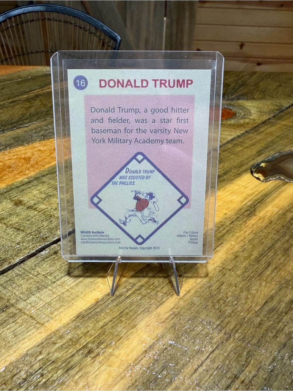 Donald Trump NY Military Academy Baseball Card Display - Red Accent - Picture 2 of 2